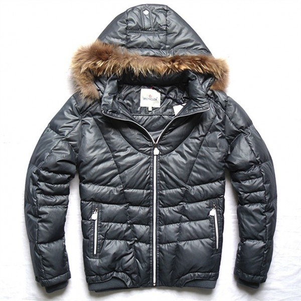 Moncler Argento Fur Collar and slash Uomo Giacche uscita